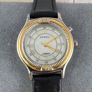 Vintage Fossil early StarMaster Sports Watch Two Tone